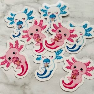 8 Pack Axolotl stickers